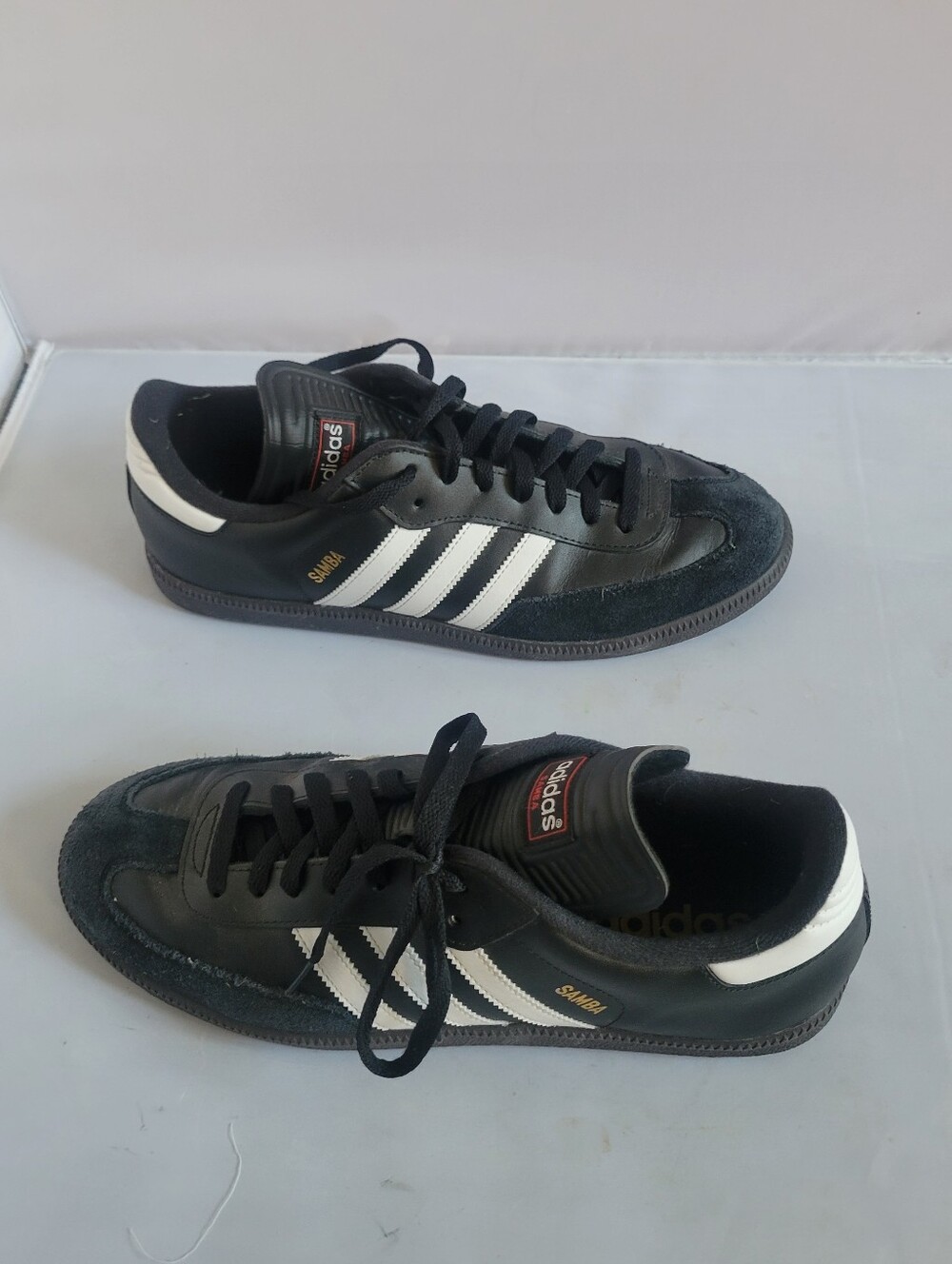 Adidas Mens Shoes Black White Samba Soccer Suede Leather Athletic Size 11.5